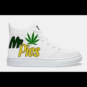 Custom branded Mr. Pies hightop sneakers